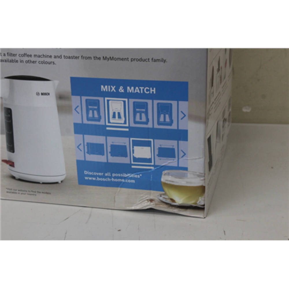 SALE OUT. Bosch TWK2M161 MyMoment Kettle, 1.7 L, 2400 W, White , Bosch Kettle , TWK2M161 MyMoment , Electric , 2400 W , 1.7 L , Plastic , 360° rotational base , White , DAMAGED PACKAGING