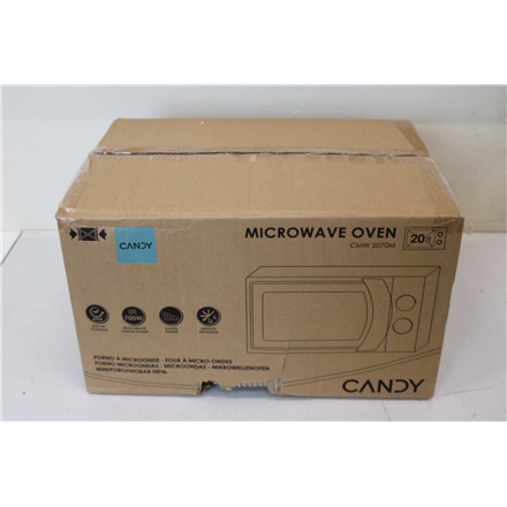 SALE OUT. Candy CMW 2070M Microwave - , Candy , Microwave Oven , CMW 2070 M , Free standing , 700W W , White , DAMAGED PACKAGING