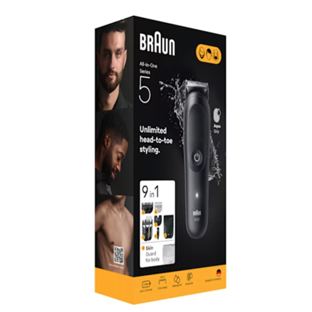 Braun 9-in-1 Grooming Kit , All-in-One Kit Series 5 AIO5540 , Cordless , Number of length steps 14 , Black