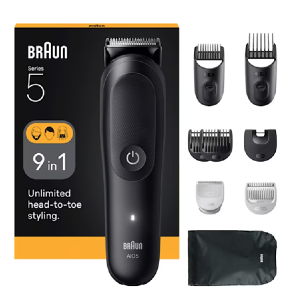 Braun 9-in-1 Grooming Kit , All-in-One Kit Series 5 AIO5540 , Cordless , Number of length steps 14 , Black