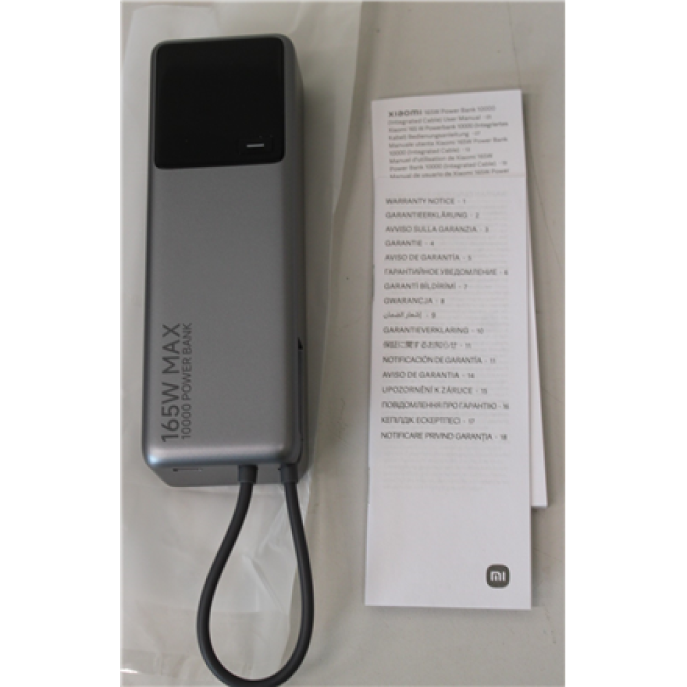 SALE OUT. Xiaomi , 165W Power Bank (Integrated Cable) , 10000 mAh , USB-C , Gray , DEMO