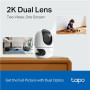 TP-LINK , Tapo C245D , Dual Lens Pan/Tilt Security Camera , Dome , 3 MP , 3.1mm/F1.6 , MicroSD Card up to 512 GB