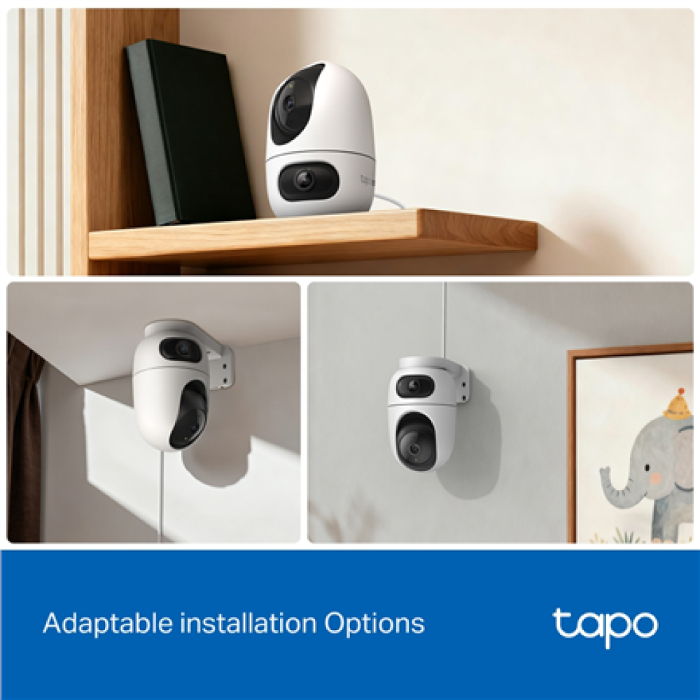 TP-LINK , Tapo C245D , Dual Lens Pan/Tilt Security Camera , Dome , 3 MP , 3.1mm/F1.6 , MicroSD Card up to 512 GB