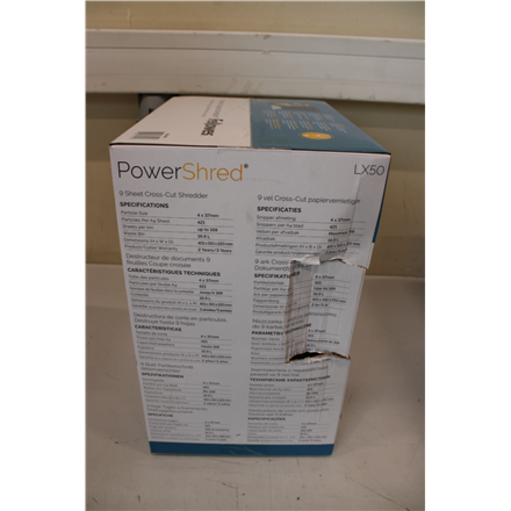SALE OUT. , Powershred , LX50 , Black , 17 L , Credit cards shredding , DAMAGED PACKAGING , Paper handling standard/output 9 sheets per pass , Cross-Cut Shredder , Warranty 24 month(s)