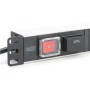 Digitus , 1U Aluminum PDU, rackmountable, 7x safety outlet 16A Plug, 250VAC 50/60Hz, switch, surge protection , DN-95407