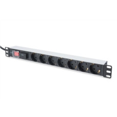 Digitus , 1U Aluminum PDU, rackmountable, 7x safety outlet 16A Plug, 250VAC 50/60Hz, switch, surge protection , DN-95407