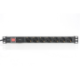 Digitus , 1U Aluminum PDU, rackmountable, 7x safety outlet 16A Plug, 250VAC 50/60Hz, switch, surge protection , DN-95407