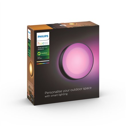 Philips Hue WCA Daylo Outdoor Wall Lantern, Black , 15 W , 2000-6500 Hue White Colour Ambiance