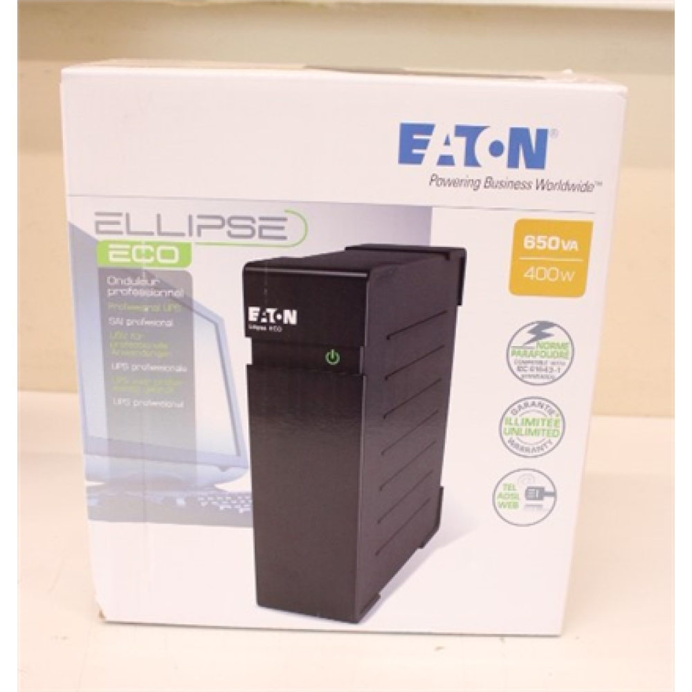 SALE OUT. Eaton UPS Ellipse ECO 650 DIN , Eaton , UPS , Ellipse ECO 650 DIN , 650 VA , 400 W , DAMAGED PACKAGING