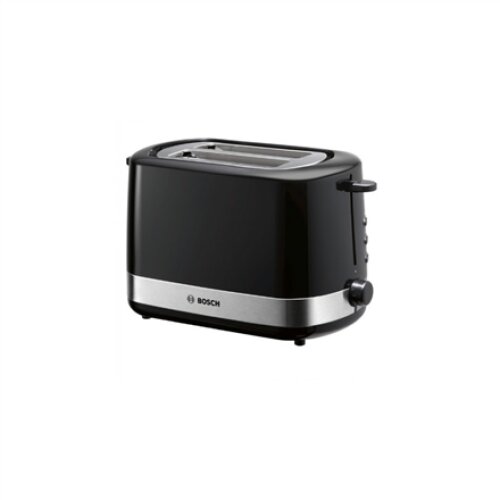 Bosch , Toaster , TAT7403 , Power 800 W , Number of slots 2 , Housing material Plastic , Black/Stainless steel