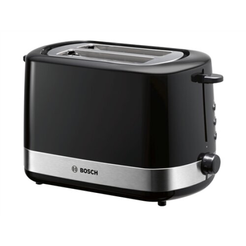 Bosch , Toaster , TAT7403 , Power 800 W , Number of slots 2 , Housing material Plastic , Black/Stainless steel