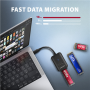 AXAGON USB-C 10Gbps adapter for fast connection of M.2 NVMe and SATA SSD, USB-C cable 10 cm , ADM2-CM