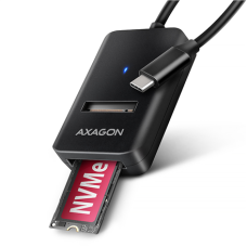AXAGON USB-C 10Gbps adapter for fast connection of M.2 NVMe and SATA SSD, USB-C cable 10 cm , ADM2-CM