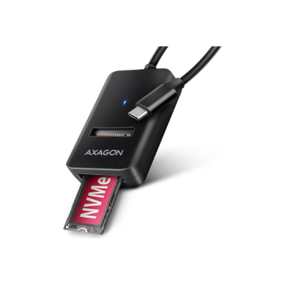 AXAGON USB-C 10Gbps adapter for fast connection of M.2 NVMe and SATA SSD, USB-C cable 10 cm , ADM2-CM