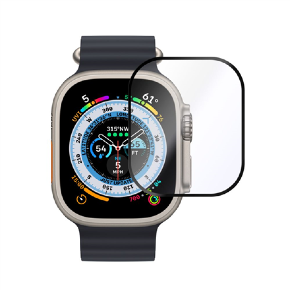 Fixed , Armor Tempered Glass for Apple Watch Ultra 49mm/Ultra 2 49mm , Black