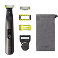 Philips , Hair, Face and Body Trimmer , QP6551/15 OneBlade Pro , Cordless , Wet & Dry , Number of length steps 14 , Black/Green