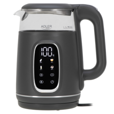 Adler Kettle with LED Display , AD 1305 , Electric , 2200 W , 1.7 L , Plastic , 360° rotational base , Grey