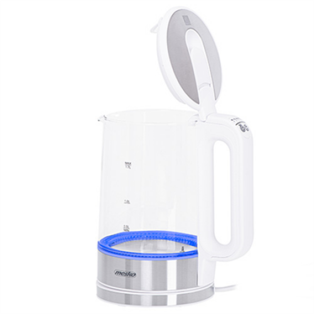 Mesko , Kettle , MS 1301w , Electric , 1850 W , 1.7 L , Glass/Stainless steel , 360° rotational base , White