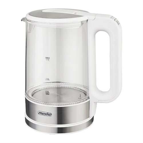 Mesko , Kettle , MS 1301w , Electric , 1850 W , 1.7 L , Glass , 360° rotational base , White