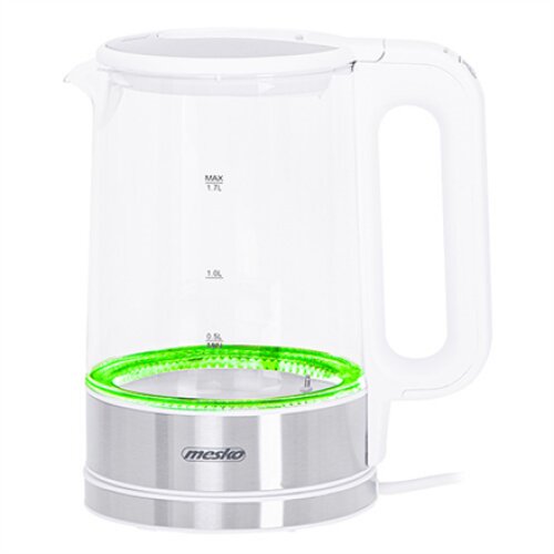 Mesko , Kettle , MS 1301w , Electric , 1850 W , 1.7 L , Glass , 360° rotational base , White