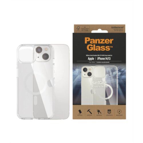 PanzerGlass , HardCase MagSafe Compatible , Back protection , Apple , iPhone 14/13 , 100% Recycled Polyurethane (TPU) , Clear , MagSafe compatible; Military Grade Standard; 100% recycled frame material