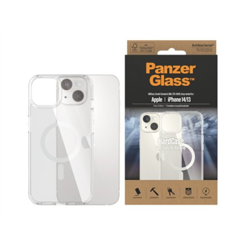 PanzerGlass , HardCase MagSafe Compatible , Back protection , Apple , iPhone 14/13 , 100% Recycled Polyurethane (TPU) , Clear , MagSafe compatible; Military Grade Standard; 100% recycled frame material
