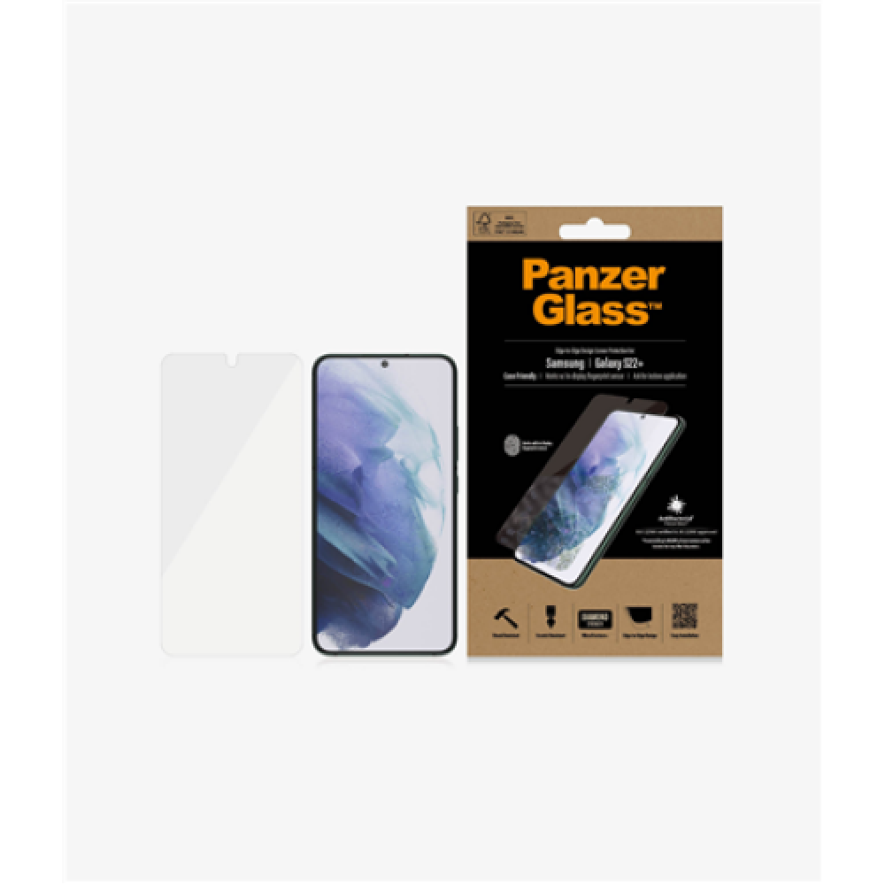 PanzerGlass Samsung, Galaxy S22+, Tempered glass, Transparent, Screen Protector