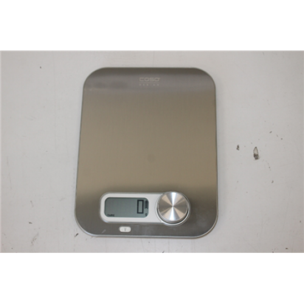 SALE OUT. Caso Design kitchen scale Maximum weight (capacity) 5 kg, Graduation 1 g, Display type Digital, Stainless Steel, USED AS DEMO, SCRATCHES, NOT ORIGINAL PACKAGING
