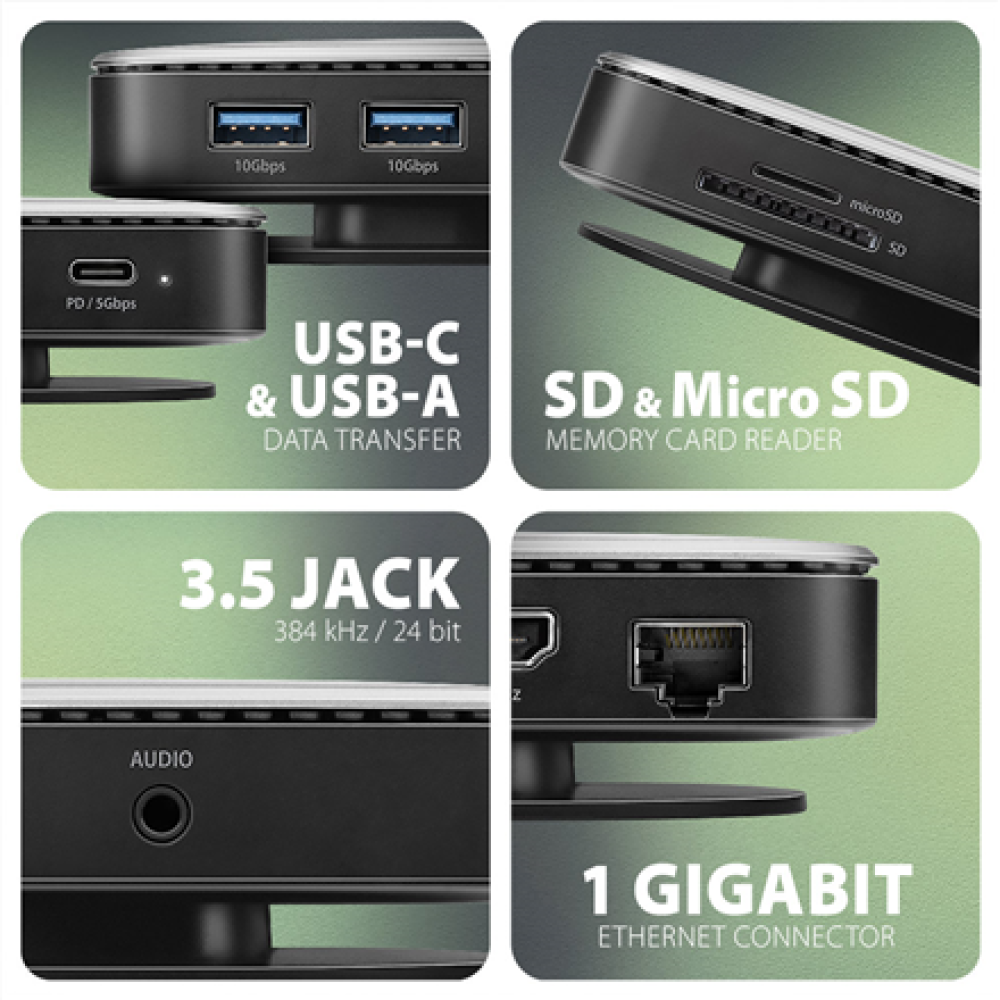 AXAGON USB-C 10Gbps UFO 9in1 Hub , HMC-UFO