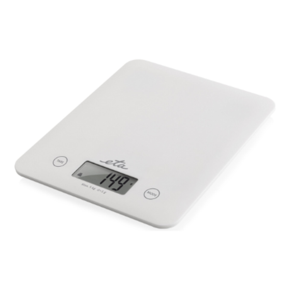 ETA , Kitchen scales , Lori ETA277790000 , Maximum weight (capacity) 5 kg , Graduation 1 g , Display type LCD , White