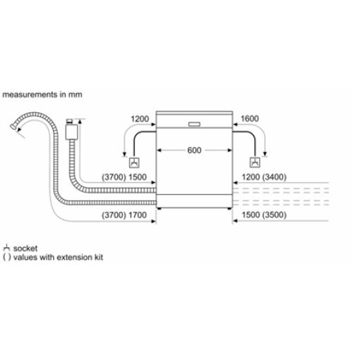 Bosch Dishwasher , SMV4EMX71S , Built-in , Width 60 cm , Number of place settings 14 , Number of programs 6 , Energy efficiency class B , Display , AquaStop function , White