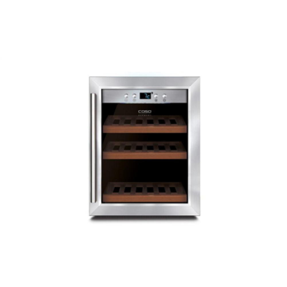 Caso Wine cooler WineSafe 12 Classic Energy efficiency class G Free standing Bottles capacity Up to 12 bottles Cooling type Compressor technology Stainless Steel
