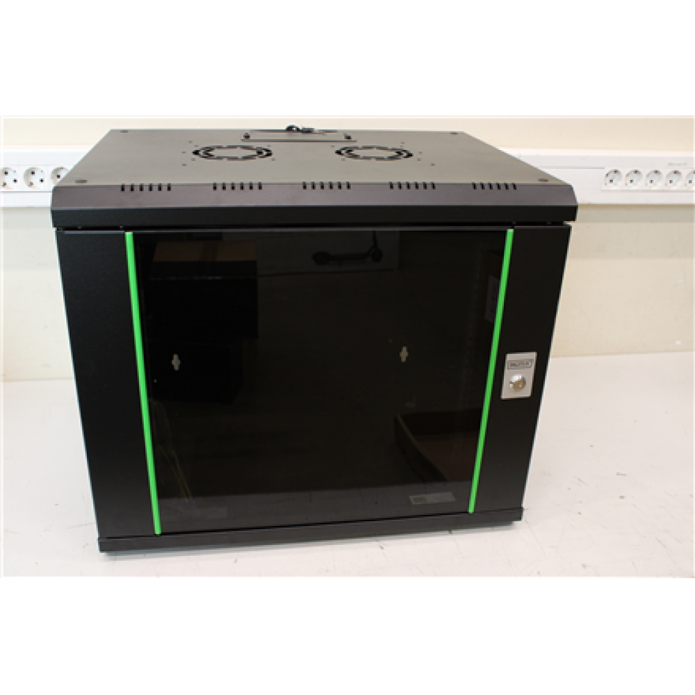 SALE OUT. DIGITUS 9U wall mounting cabinet, Unique 509x600x450 mm, color black (RAL 9005) , Digitus , Wall Mounting Cabinet , DN-19 09-U-SW , Warranty 24 month(s) , DAMAGED PACKAGING, DAMEGED PAINT, CURVED DOOR FROM THE SIDE