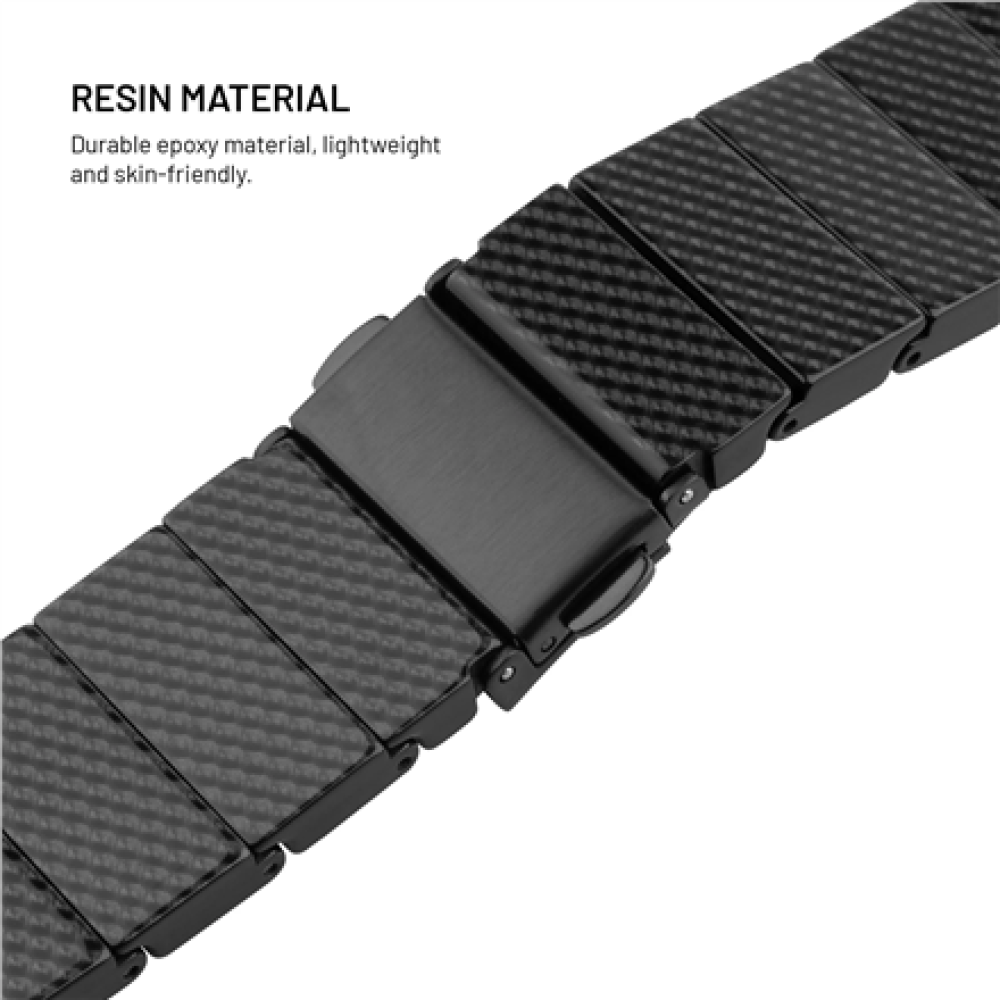 Fixed , Resin Strap for Apple Watch 44/45/46/49mm , Carbon Black , Epoxy resin
