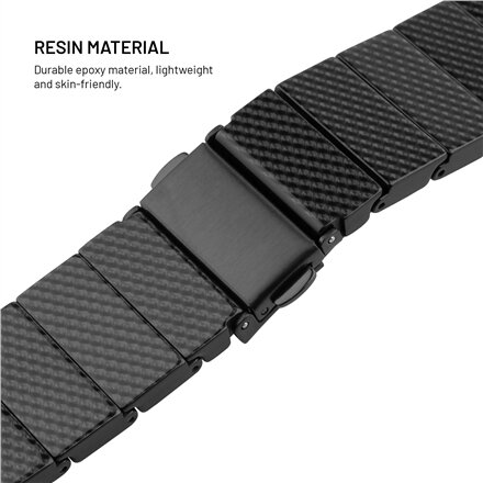 Fixed , Resin Strap for Apple Watch 44/45/46/49mm , Epoxy resin , Carbon Black
