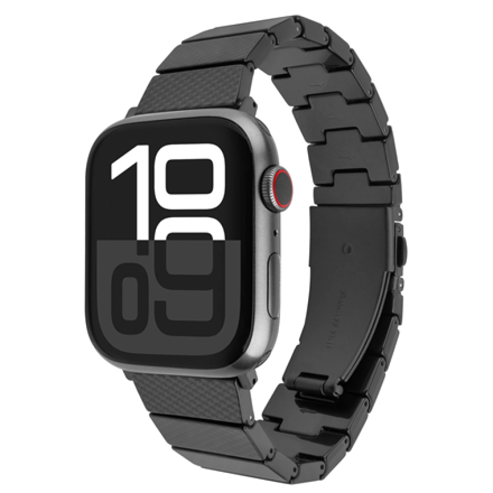 Fixed , Resin Strap for Apple Watch 44/45/46/49mm , Carbon Black , Epoxy resin