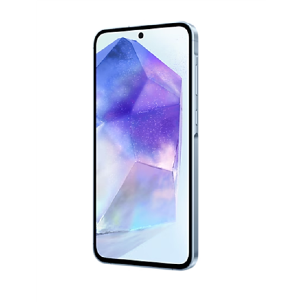 Samsung , Galaxy , A55 A556 , Ice Blue , 6.6 , Super AMOLED , 1080 x 2340 pixels , Exynos , Internal RAM 8 GB , 128 GB , Dual SIM , 4G , 5G , Main camera resolution 50+12+5 MP , Secondary camera resolution 32 MP , Android , 14