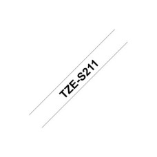 Brother , TZe-S211 Strong Adhesive Laminated Tape , Black on White , TZe , 8 m , 6 cm