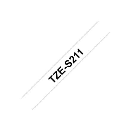 Brother , TZe-S211 Strong Adhesive Laminated Tape , Black on White , TZe , 8 m , 6 cm