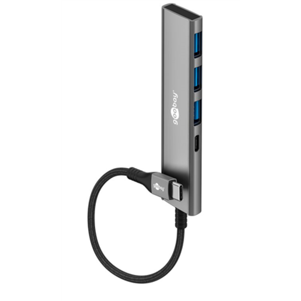 Goobay Slim 4-Port USB Hub, USB-C to USB-C/USB-A, 5 Gbit/s , 76562