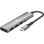 Goobay Slim 4-Port USB Hub, USB-C to USB-C/USB-A, 5 Gbit/s , 76562