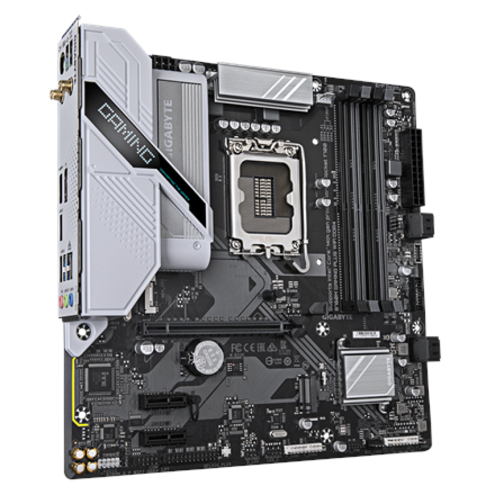 Gigabyte B760M GAMING PLUS WIFI DDR4 (rev. 1.0) , Processor family Intel , Processor socket LGA1700 , DDR4 , Supported hard disk drive interfaces SATA, M.2 , Number of SATA connectors 4