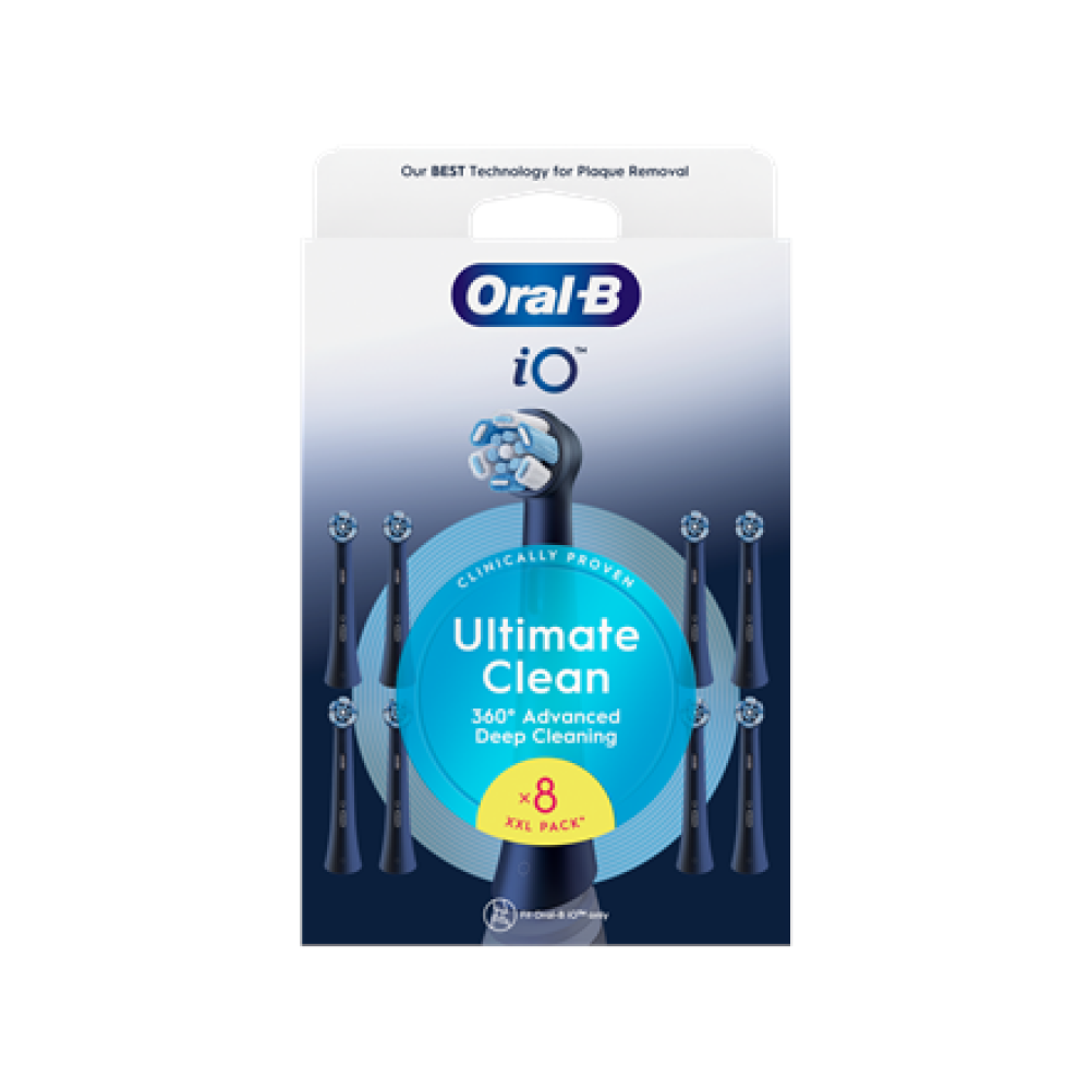 Oral-B Replaceable toothbrush heads , iO UltimateClean , Heads , For adults , Number of brush heads included 8 , Black