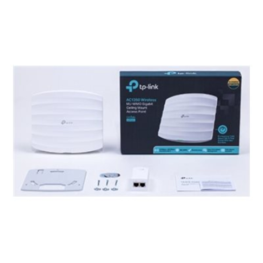 TP-LINK , Access Point , EAP225 , 802.11ac , 2.4GHz/5GHz , 450+867 Mbit/s , 10/100/1000 Mbit/s , Ethernet LAN (RJ-45) ports 1 , MU-MiMO Yes , PoE in , Antenna type 5xInternal