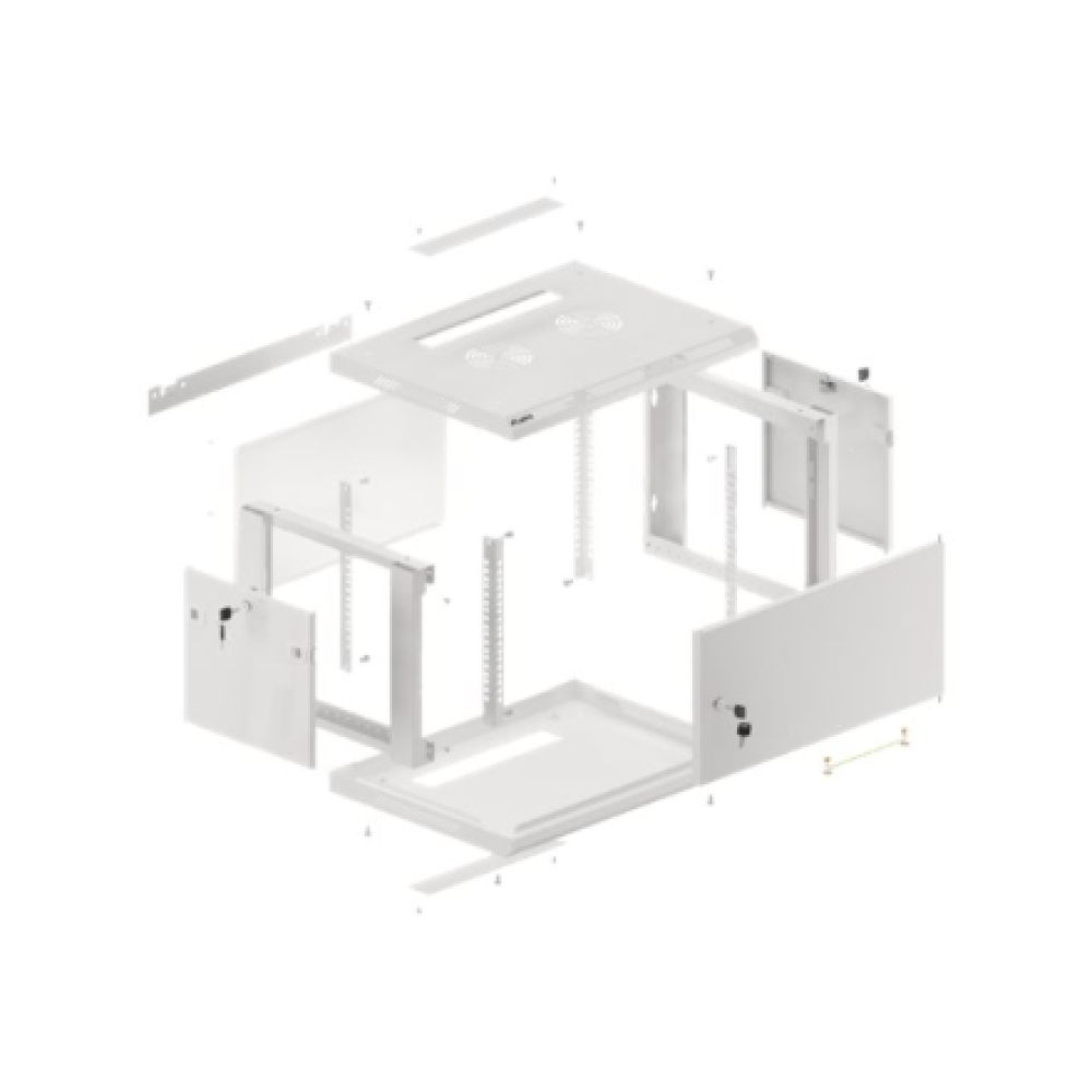 Lanberg Rack cabinet 19 wall-mount 6U/600x450 for self-assembly with metal door (flat pack), grey , Lanberg
