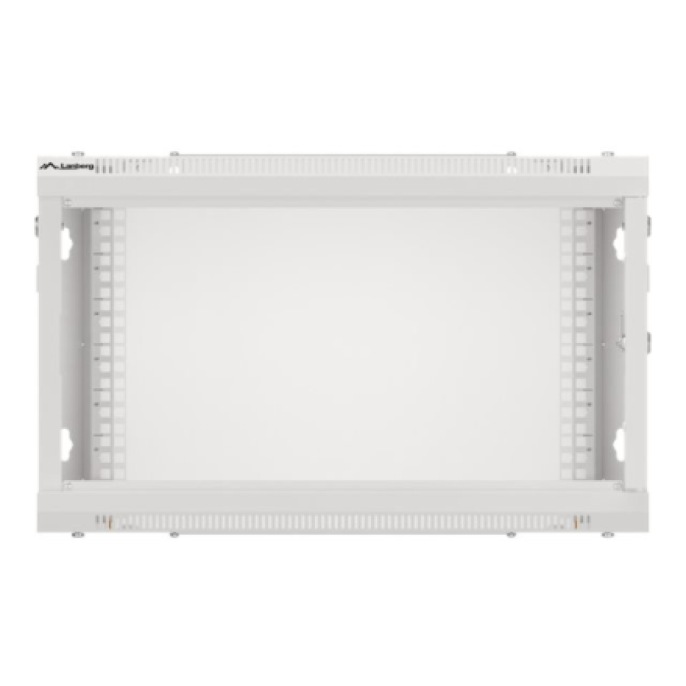 Lanberg Rack cabinet 19 wall-mount 6U/600x450 for self-assembly with metal door (flat pack), grey , Lanberg