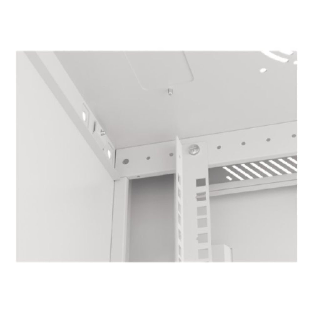 Lanberg Rack cabinet 19 wall-mount 6U/600x450 for self-assembly with metal door (flat pack), grey , Lanberg
