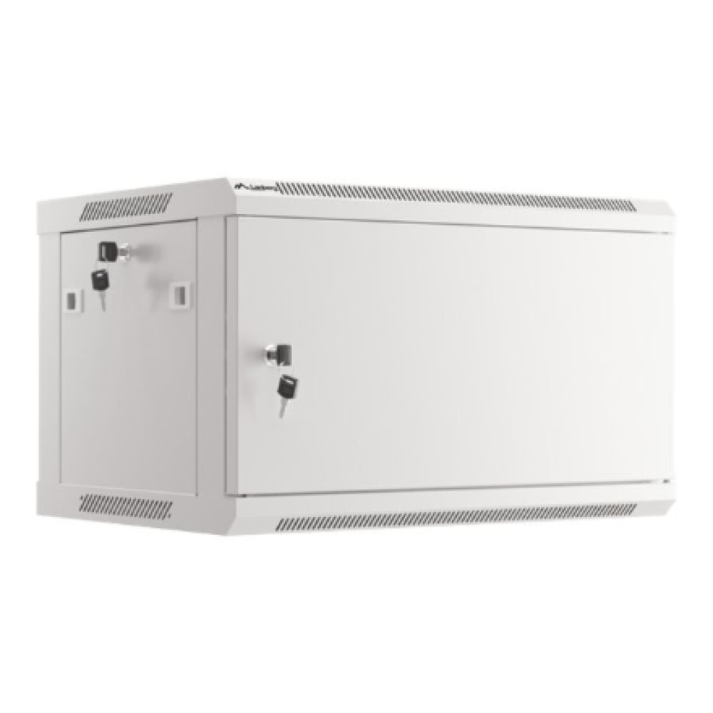 Lanberg Rack cabinet 19 wall-mount 6U/600x450 for self-assembly with metal door (flat pack), grey , Lanberg
