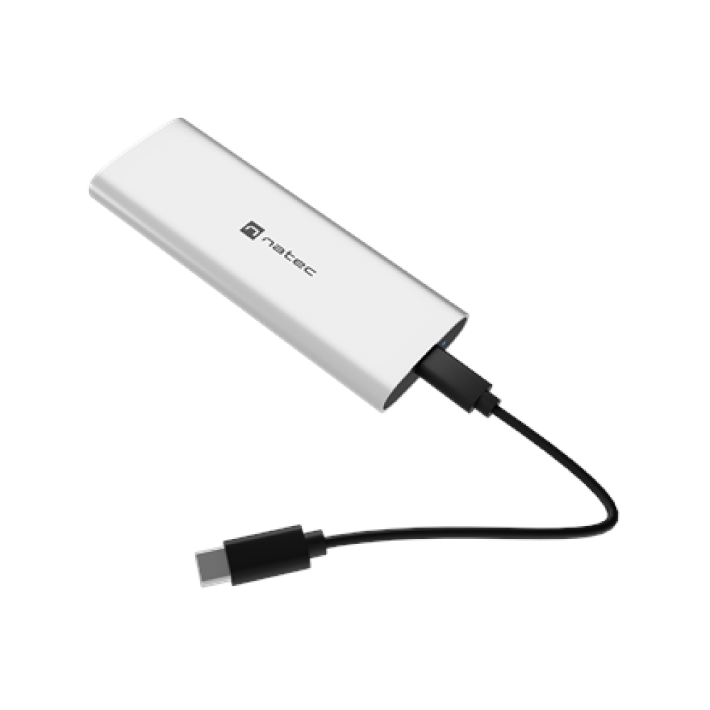 Natec , Rhino M.2 NVME Lite USB-C External, Gen 2 Steel Arctic Silver , Solid-state drive interface NVMe