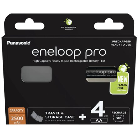 Panasonic , Rechargeable Batteries , ENELOOP BK-3HCDEC4BE , AA , 2500 mAh , 4 pc(s)